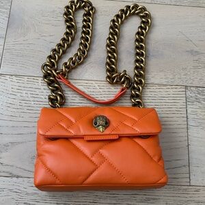 Kensington orange  Quilted Leather Bag Mini